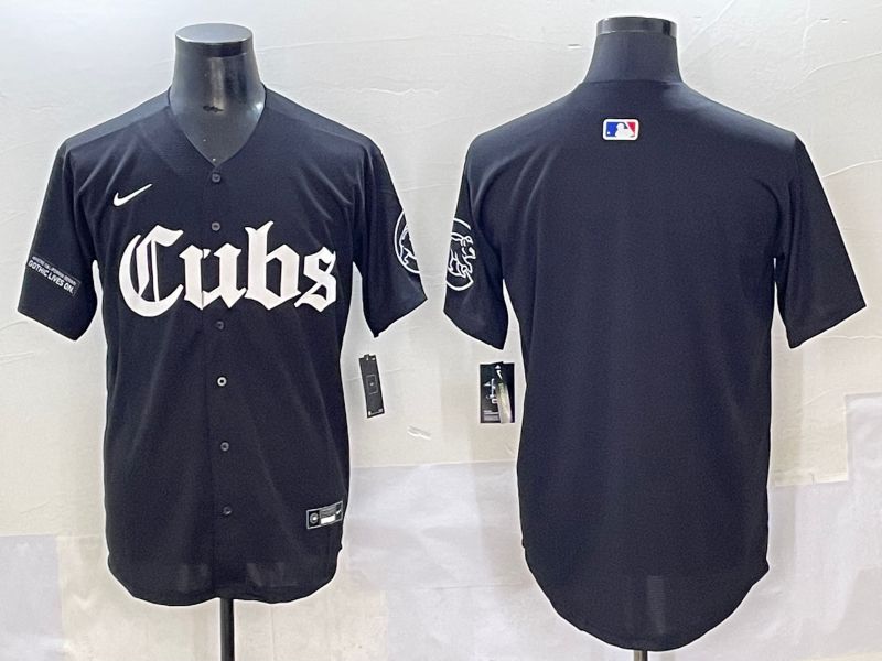 Men 2025 Chicago Cubs Blank Black Five generations Joint Name Nike MLB Jersey style 3
